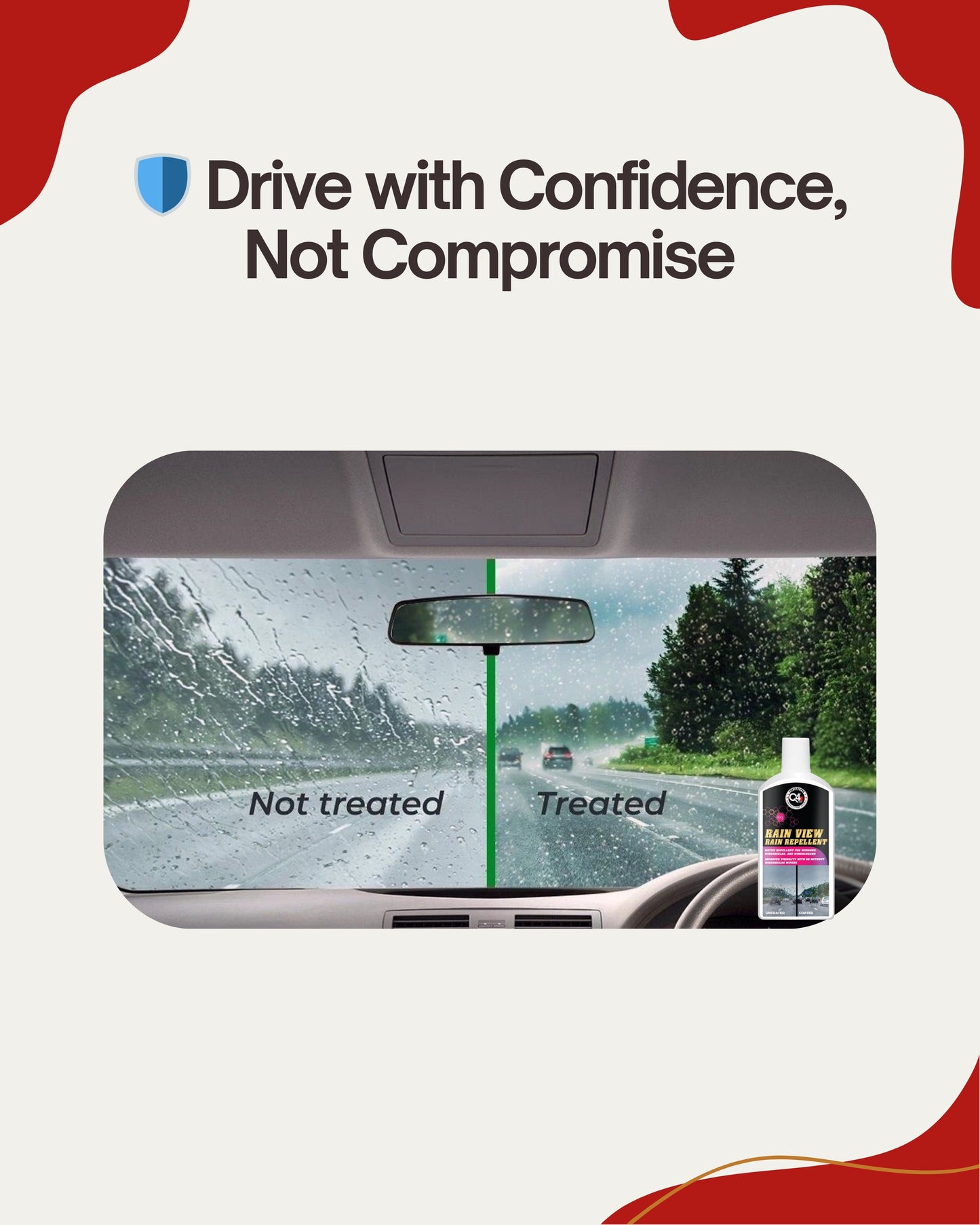 Q4 EVER Rain View Rain Repellent | See Clearly. Drive Safely
