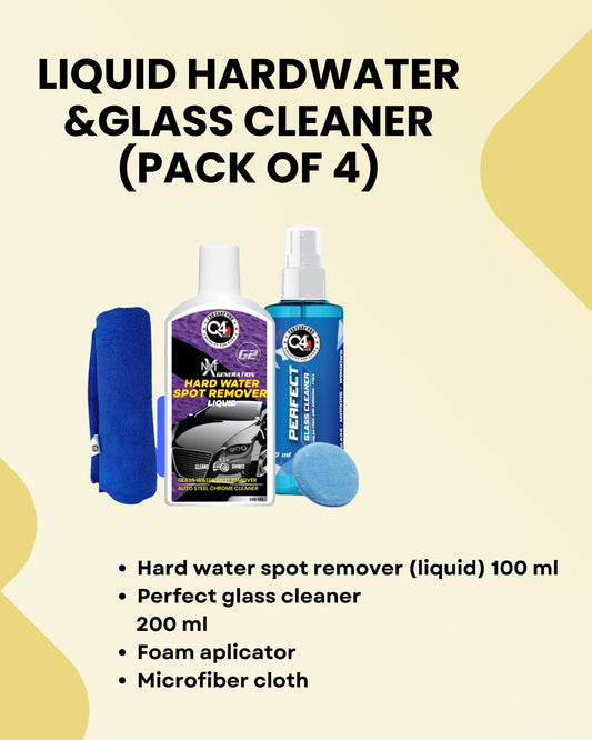 Auto Care Improved Glass Polish & Hard Water Spot Remover (Liquid) – 4 Item Pack