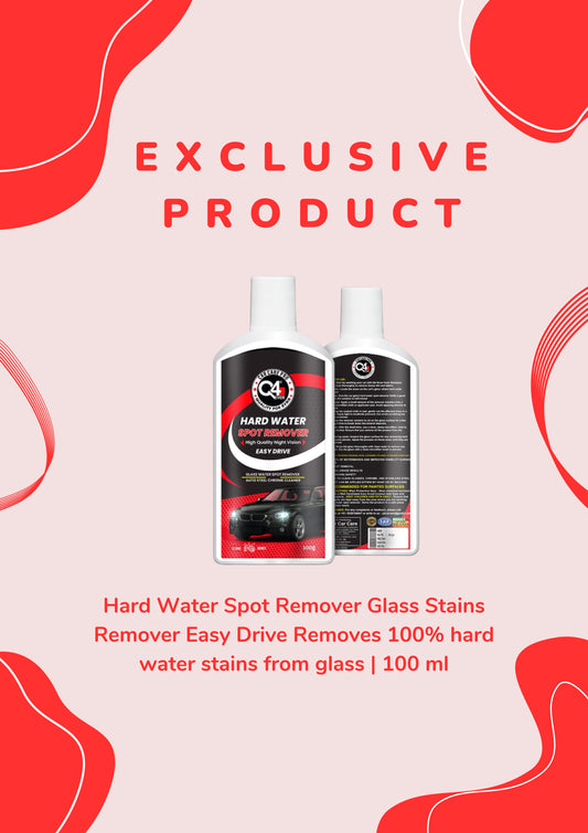 Q4 Ever Hard Water Spot Remover Glass Stains Remover Easy Drive Removes 100% hard water stains from glass