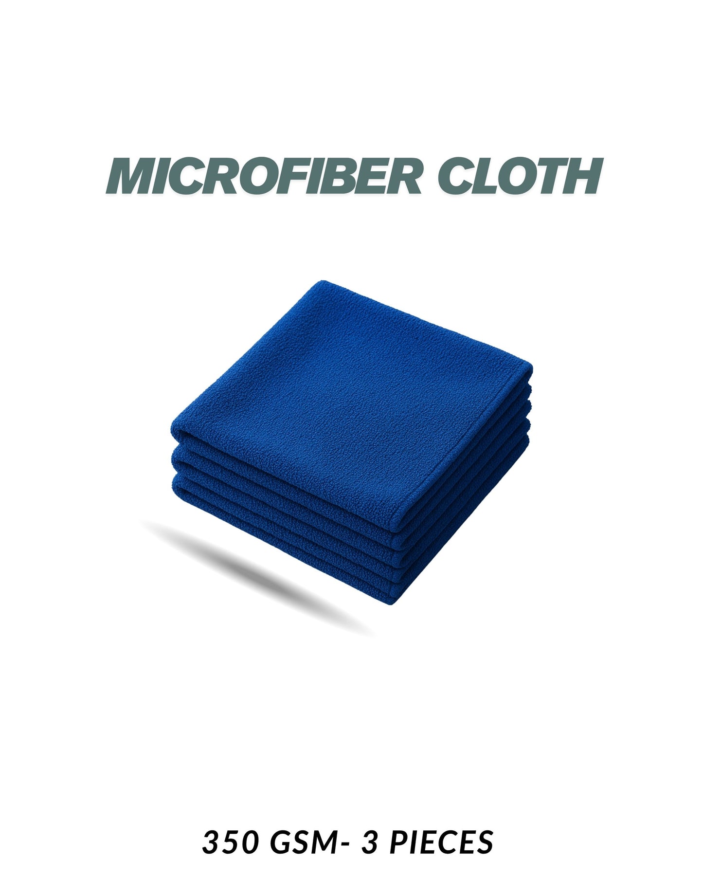 Xtremecarcare microfiber cloth - 3 pcs -40x40 cms- 350 GSM- blue red grey