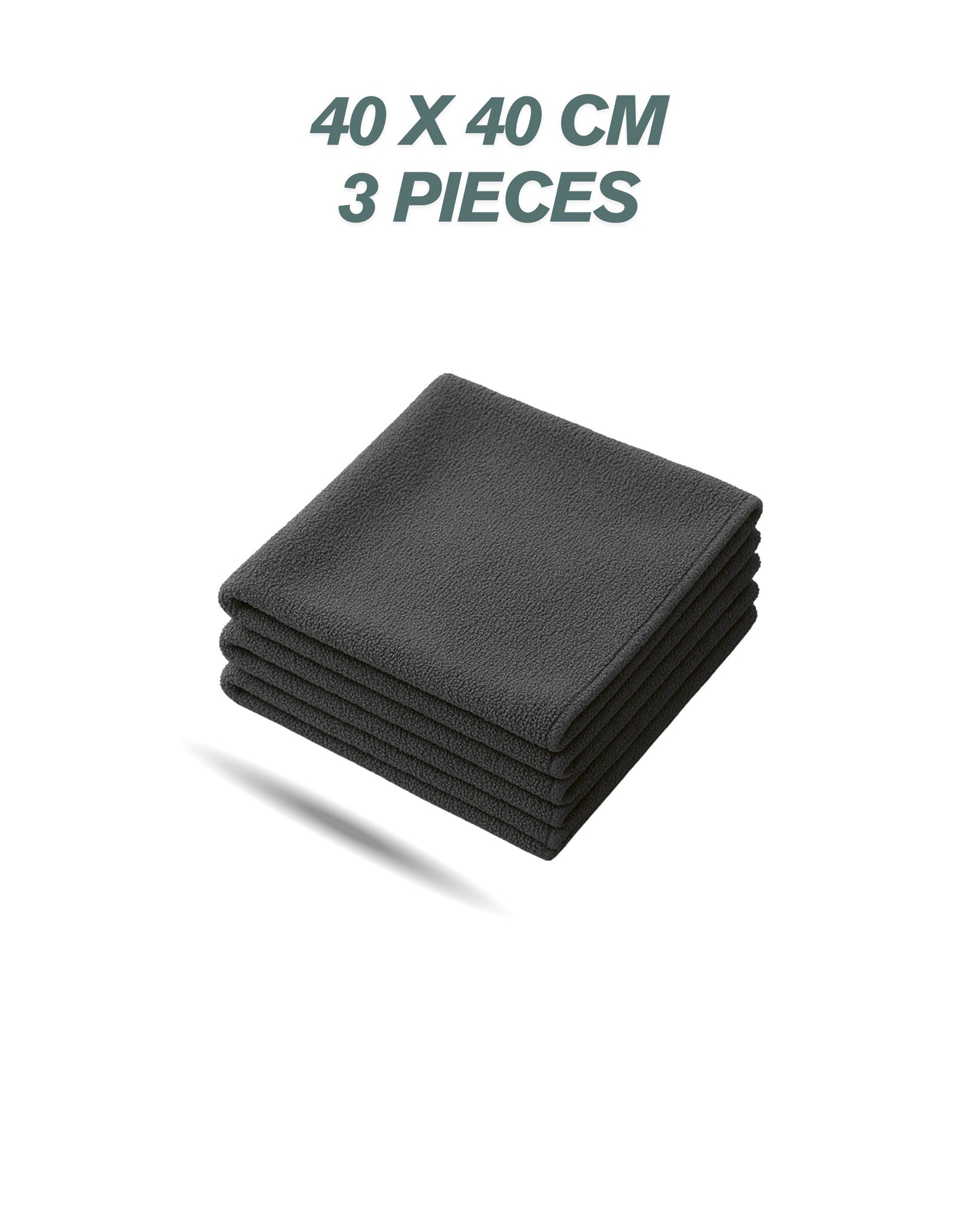 Xtremecarcare microfiber cloth - 3 pcs -40x40 cms- 250 GSM- blue red grey