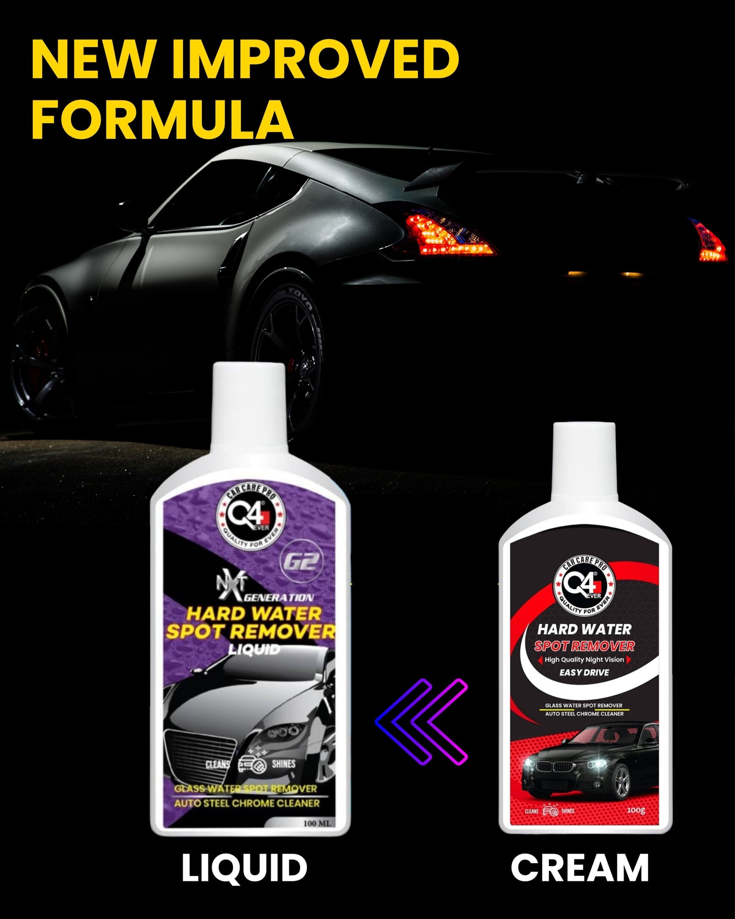 Auto Care Improved Glass Polish & Hard Water Spot Remover (Liquid) – 4 Item Pack